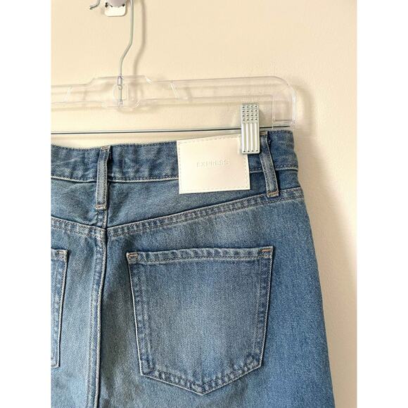 Express Button Fly Relaxed Straight High Rise Jeans Black Size 8 Short - Picture 10 of 12